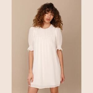 Reformation Conrad Babydoll Dress Cream Size 8 NWOT $218 MSRP